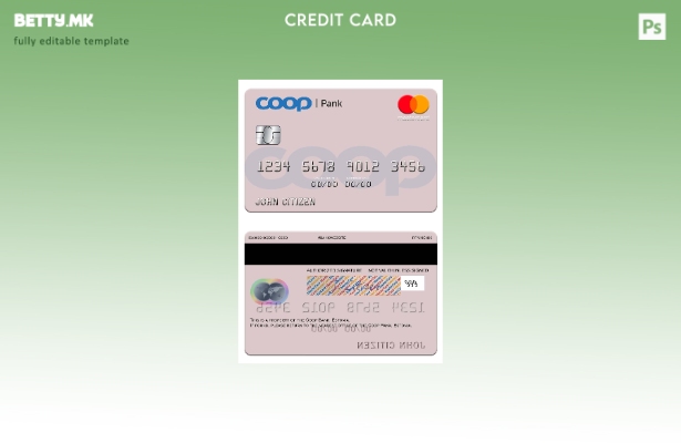 Модерен стил на шаблон за мастер картички Estonia Coop Pank